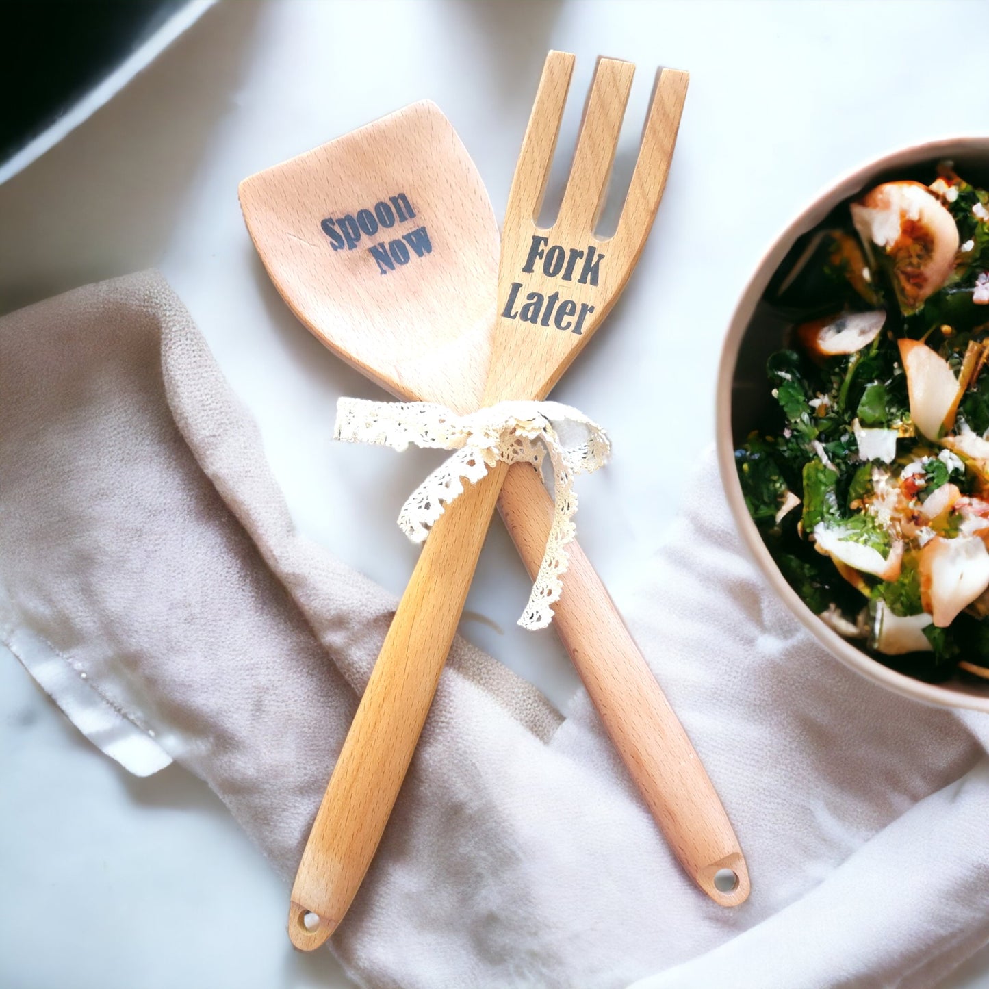 12.5" Lets Fork, After We Spoon spoon pair