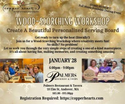 Wood-Scorching Night Out at Palmer's Restaurant & Tavern, Andover, MA  January 28 6:00pm-9:00pm