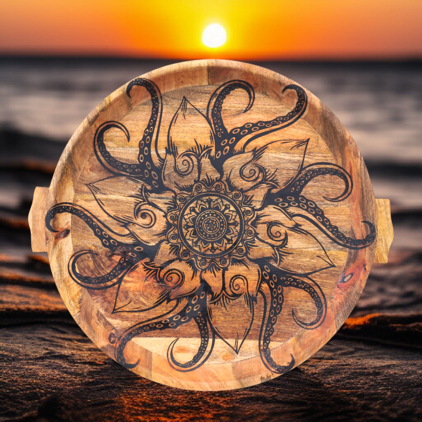 24" Round Platter He'e is Zen