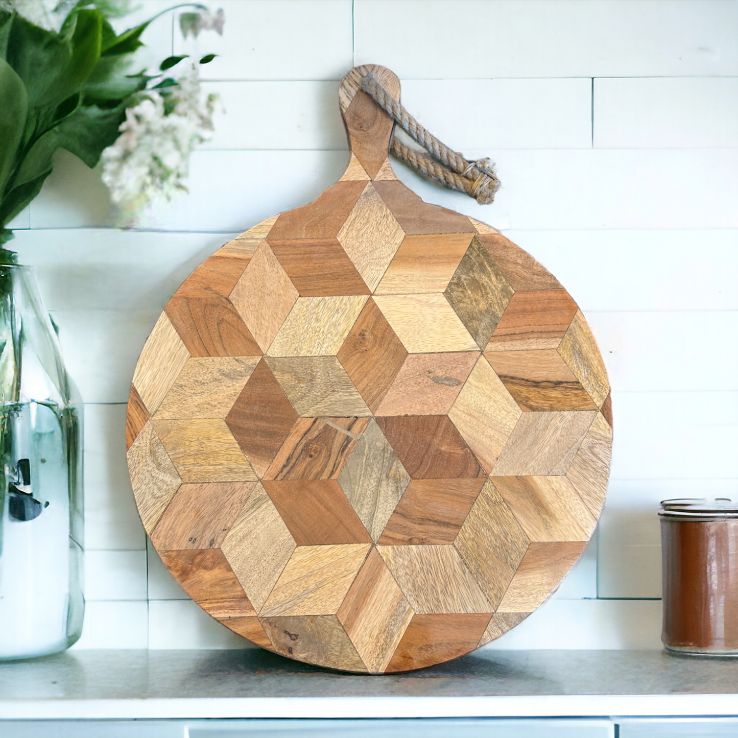 20" x 15" Round Patterned  Charcuterie